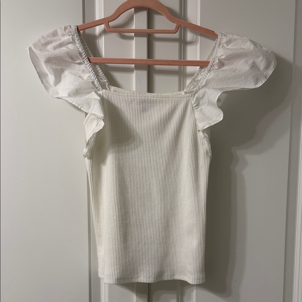 a new day White Ruffle Sleeve Blouse